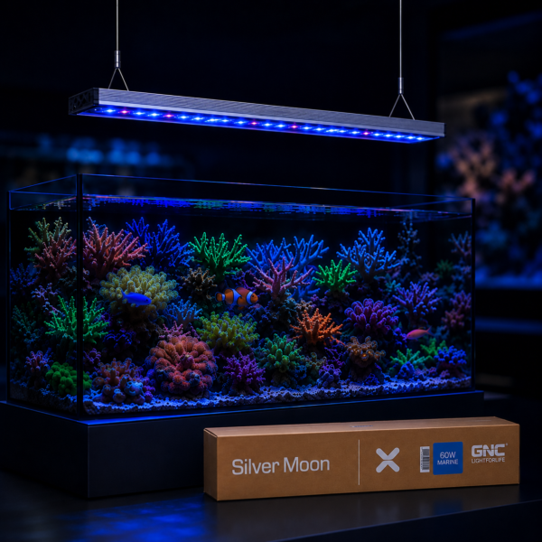 SilverMoon XM boven een aquarium © GNC